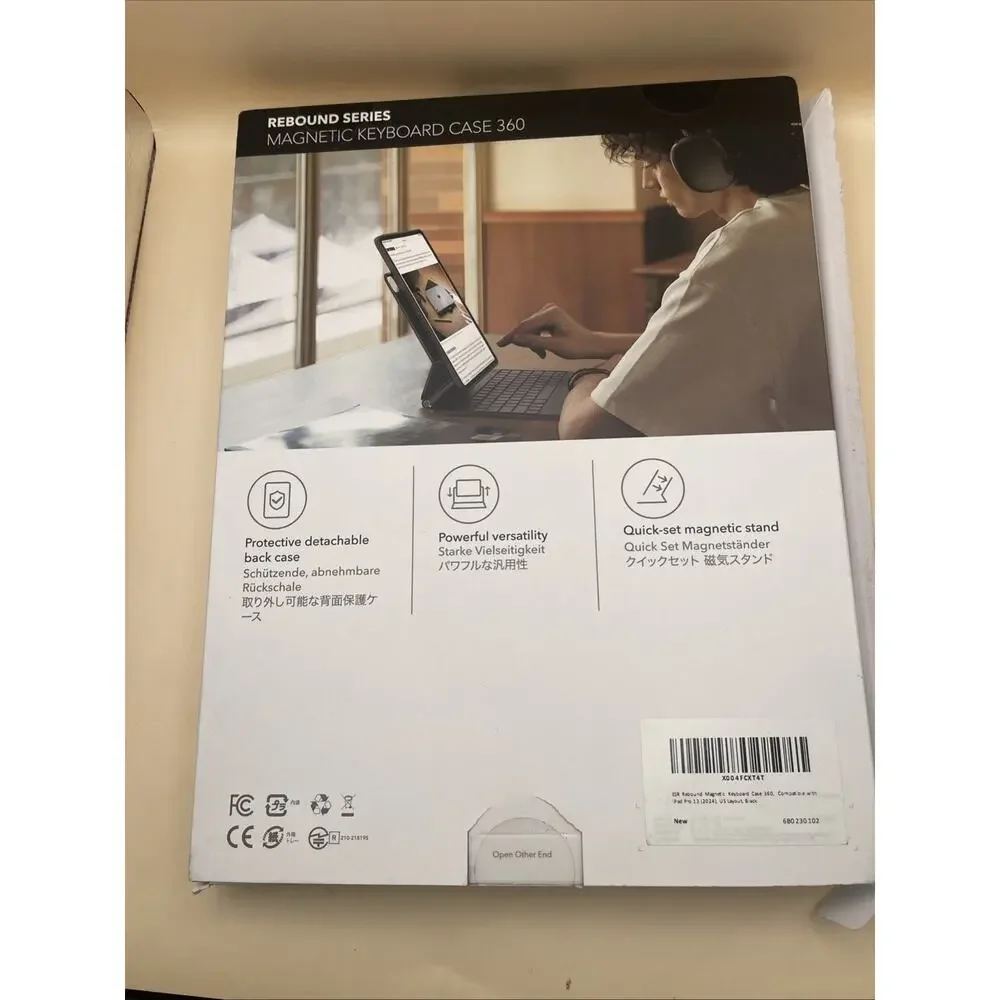 ESR Rebound Magnetic Keyboard Case 360 in black, for the iPad Pro 13 (2024)